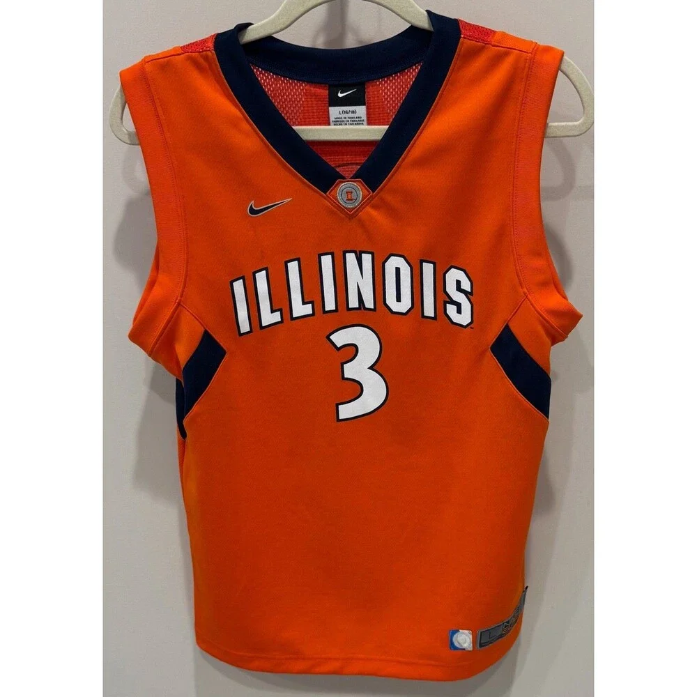 Illinois Fighting Illini - Nike Elite Basketball Jersey #3 - Youth Large (16/18)